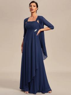Večerní šaty s kabátkem EM01835NB Velikost: EU 36 / US 04, Barva: Modrá