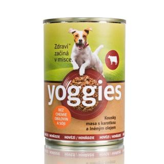 Yoggies hovězí konzerva pro psy s karotkou a lněným olejem Velikost balení: 400 g