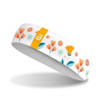 Bosa Elastic Flowers white - sportovní čelenka