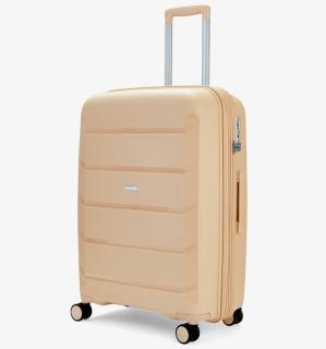 Cestovní kufr ROCK TR-0239/3-M PP - béžová 58 l + 15% expander