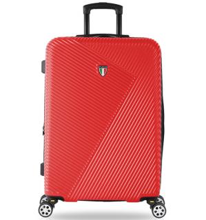 Cestovní kufr TUCCI T-0118/3-L ABS - červená 122 l + 35% expander