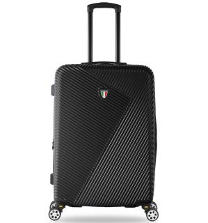 Cestovní kufr TUCCI T-0118/3-M ABS - černá 79 l + 35% expander