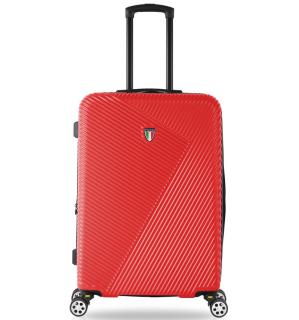 Cestovní kufr TUCCI T-0118/3-M ABS - červená 79 l + 35% expander