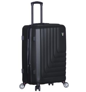 Cestovní kufr TUCCI T-0128/3-M ABS - černá 79 l + 35% expander