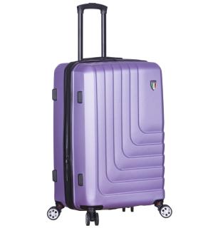 Cestovní kufr TUCCI T-0128/3-M ABS - fialová 79 l + 35% expander