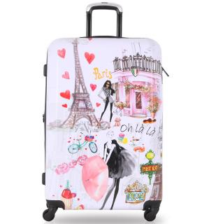 Cestovní kufr TUCCI T-0163/3-L Paris Love 88 l + 35% expander