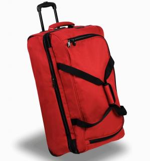 Cestovní taška na kolečkách MEMBER'S TT-0032 - červená 115 l + 20% expander