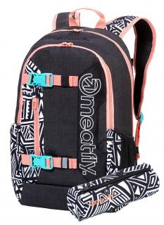 Meatfly Batoh Basejumper - Charcoal Heather/Dancing White - 22 L + PENÁL ZDARMA