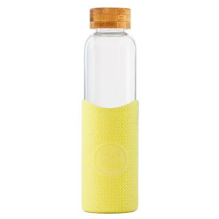 Neon Kactus Skleněná láhev s rukávem, 550 ml žlutá