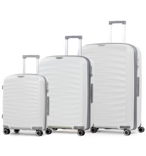 Sada cestovních kufrů ROCK TR-0212/3 PP - bílá 120 l / 74 l / 35 l + 15% expander