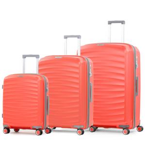 Sada cestovních kufrů ROCK TR-0212/3 PP - oranžová 120 l / 74 l / 35 l + 15% expander