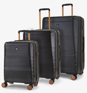 Sada cestovních kufrů ROCK TR-0238/3 ABS/PC - černá 102 l / 60 l + 20% expander / 34 l