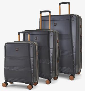 Sada cestovních kufrů ROCK TR-0238/3 ABS/PC - charcoal 102 l / 60 l + 20% expander / 34 l