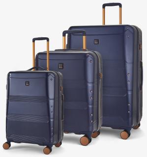Sada cestovních kufrů ROCK TR-0238/3 ABS/PC - tmavě modrá 102 l / 60 l + 20% expander / 34 l