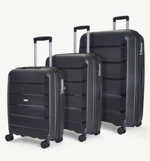 Sada cestovních kufrů ROCK TR-0239/3 PP - černá 92 l / 58 l / 36 l + 15% expander