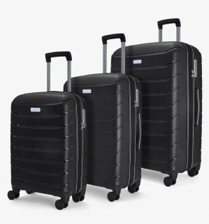Sada cestovních kufrů ROCK TR-0241/3 PP - černá 86 l / 59 l / 36 l + 15% expander