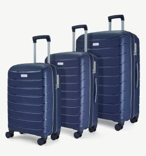 Sada cestovních kufrů ROCK TR-0241/3 PP - tmavě modrá 86 l / 59 l / 36 l + 15% expander