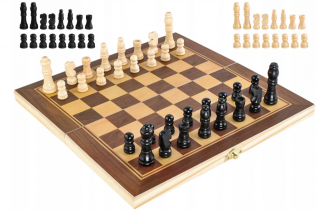 Cestovní skládací dřevěné šachy box