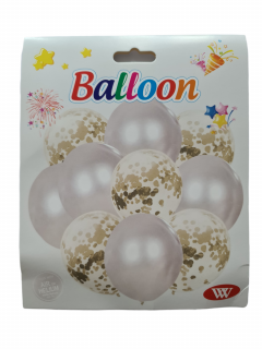 Sada barevných balónků - 10ks bíločerné