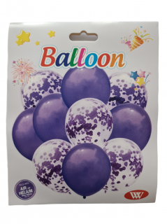 Sada barevných balónků - 10ks fialové