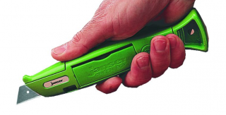 Bezpečnostní nůž GREEN KNIFE v pouzdře s 20 rovnými čepelemi