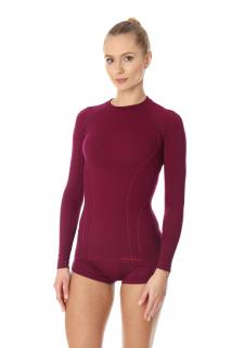 Brubeck dámské tričko s dlouhým rukávem Active wool Barva: Fialová, Velikost: XL