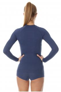 Brubeck dámské tričko s dlouhým rukávem Active wool Barva: jeans, Velikost: XL