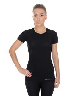 Brubeck dámské tričko s krátkým rukávem Active wool Barva: Černá, Velikost: M