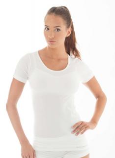 Brubeck dámské tričko s krátkým rukávem Comfort wool Barva: Bílá, Velikost: L