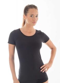 Brubeck dámské tričko s krátkým rukávem Comfort wool Barva: Černá, Velikost: XL