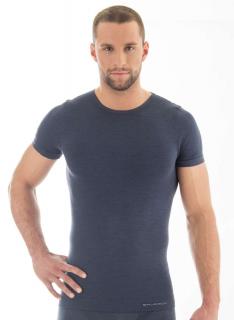 Brubeck pánské tričko krátký rukáv Comfort wool Barva: Tmavě modrá, Velikost: XL