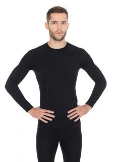 Brubeck pánské tričko s dlouhým rukávem Active wool Barva: Černá, Velikost: L