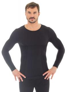 Brubeck pánské tričko s dlouhým rukávem Comfort wool Barva: Černá, Velikost: M
