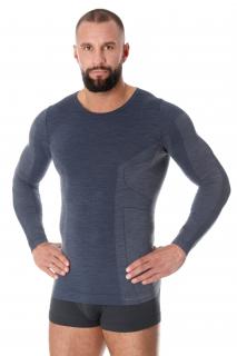 Brubeck pánské tričko s dlouhým rukávem Comfort wool Barva: Tmavě modrá, Velikost: XL