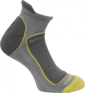 Pánské funkční ponožky Regatta RMH030 TRAIL RUNNER Granite/Oasis Green Barva: Šedá, Velikost: 9_12 let