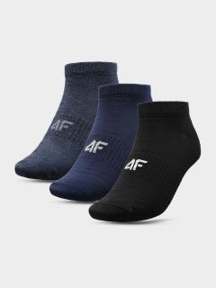 Pánské kotníkové ponožky 4F SOM301 Černé_Modré (3páry) Barva: Modrá, Velikost: 39_42