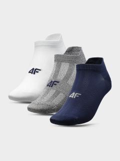 Pánské sportovní ponožky 4F SOM213 Bílé_Modré_Šedé (3 páry) Barva: Bílá, Velikost: 39_42