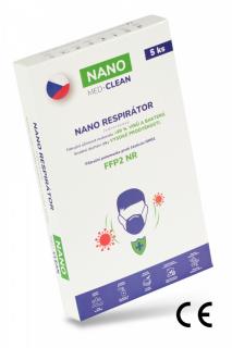 5x FFP2 nanorespirátor Nano Med.Clean, černá
