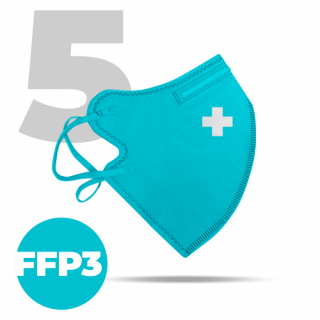 Český bezpečný nano respirátor FFP3 modrý 5 ks