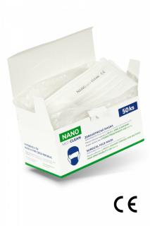 Nano Medical Nanovlákenná rouška Nano Med.Clean bílá 50 ks  + kapesní dezinfekce zdarma