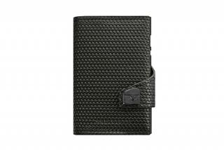 Peněženka CLICK & SLIDE kožená Diagonal Carbon Black