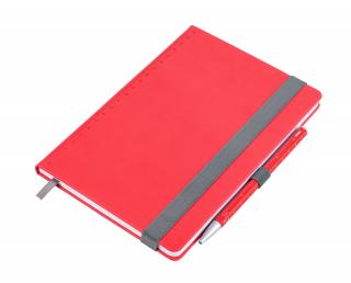 Poznámkový zápisník Slimpad A5 včetně kuličkového pera, červená
