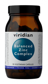 Balanced Zinc Complex 90 kapslí | Viridian (Chelatovaná forma zinku v synergní kombinaci s mědí a vitamínem A)