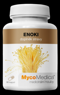 Enoki (Penízovka) extrakt 90kaps., 500mg/kaps (30% polysacharidů) | MycoMedica (Penízovka sametonohá, Flammulina velutipes)