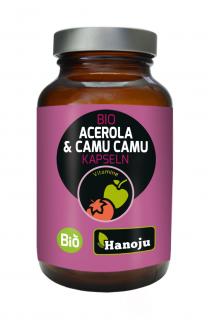 Hanoju Bio Acerola extrakt + Bio Camu Camu prášek 90 kapslí 350 mg