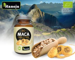 Hanoju Maca Premium Bio 4:1 prášek 500 mg 360 tablet (Maka horská, LEPIDIUM MEYENII walp., Maca andina)