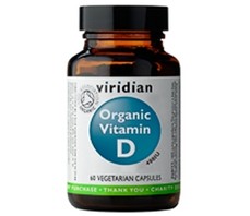 Organic Vitamin D 60 kapslí | Viridian (Organický extrakt z žampionu dvouvýtrusého (Agaricus bisporus))