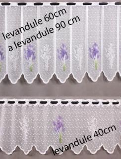 Bytovyshop Vitrážková záclona Levandule Velikost: výška 40 cm