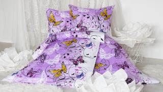 Xpose bavlna povlečení na 2 postele -KAROLÍNA - fialová, 140x200, 70X90