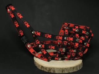 Palkar nylonový náhubek pro psy vel. 4 30 cm x 11 cm černo-červená (Palkar nylonový náhubek pro psy vel. 4 30 cm x 11 cm černo-červená)